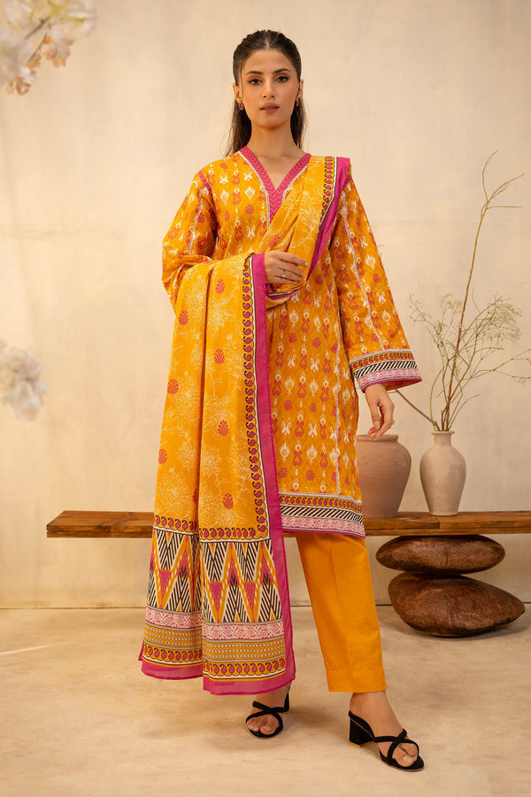 Zellbury Unstitched 3 Piece Summer Lawn Vol-02 Collection'2025-WUS-0124 -  Mustard