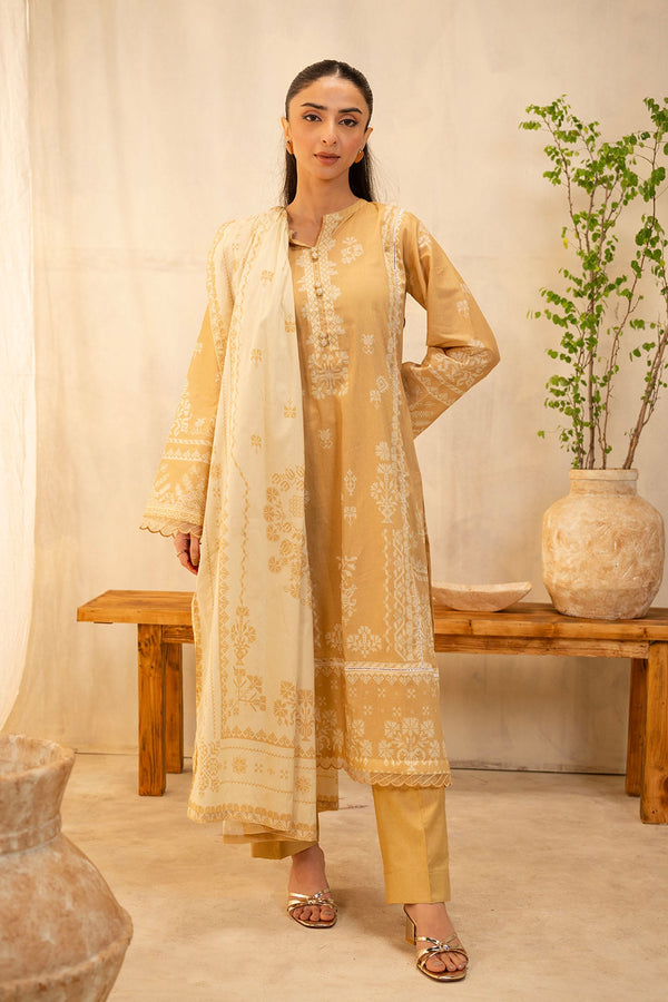 Zellbury Unstitched 3 Piece Summer Collection'2025-WUS-0132 - Cream