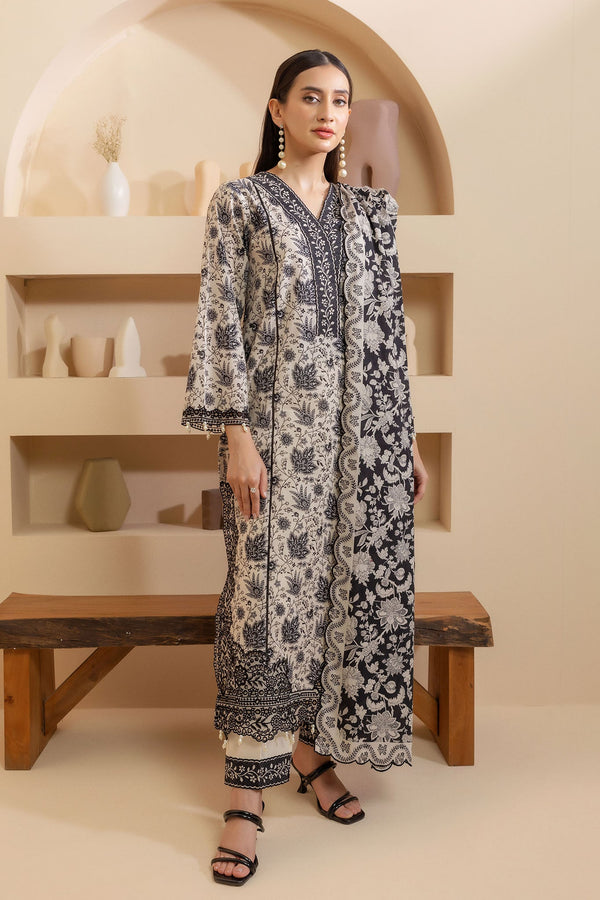 Zellbury Unstitched 3 Piece Summer Lawn Vol-02 Collection'2025-WUS-0135 -  Off White