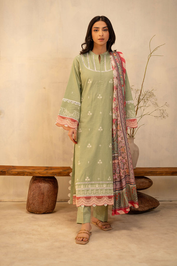Zellbury Unstitched 3 Piece Summer Lawn Vol-02 Collection'2025-WUS-0144 -  Olive