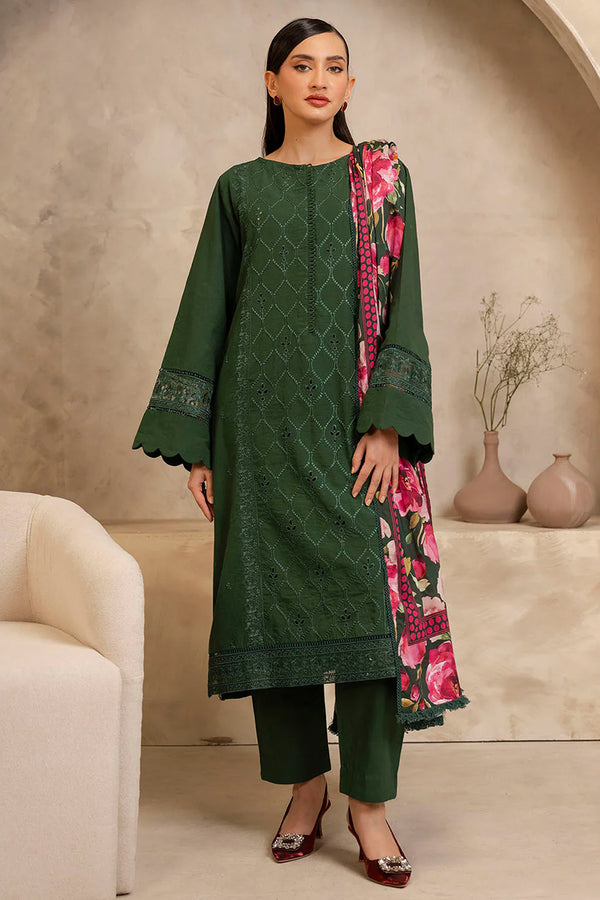 Zellbury Unstitched 3 Piece Summer Lawn Vol-02 Collection'2025-WUS-0147 - Dark Green