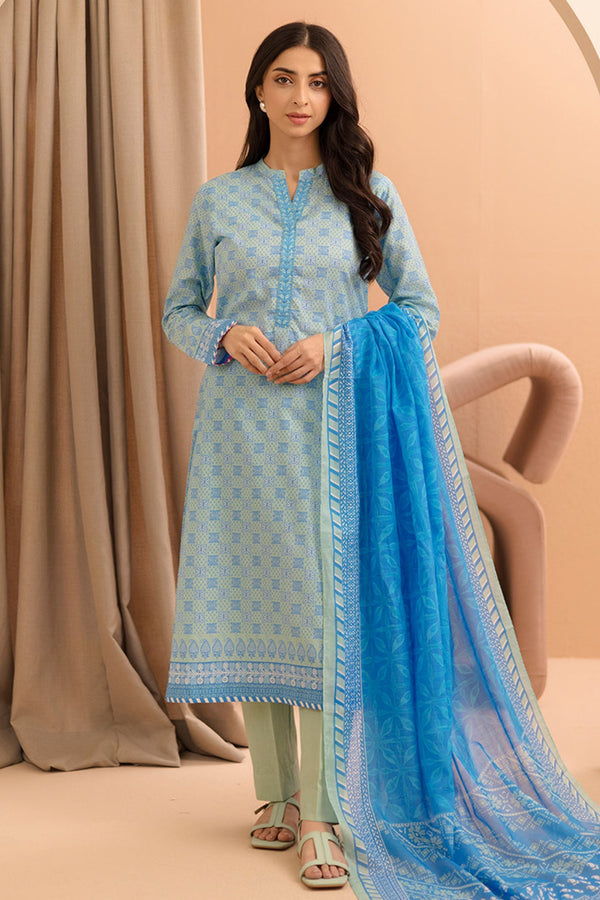 Zellbury Unstitched 3 Piece Summer Lawn Vol-03 Collection'2025-WUS-0176 - Sky Blue