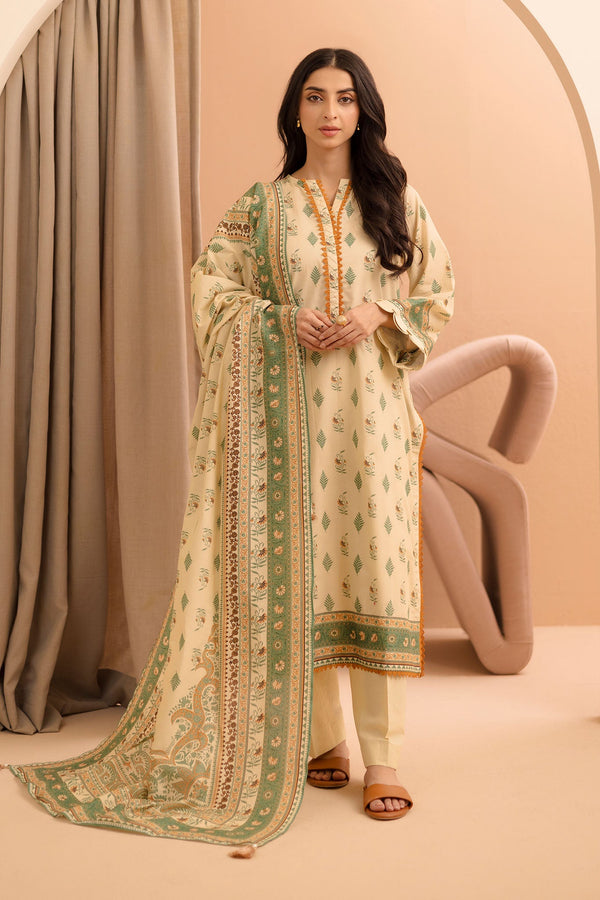 Zellbury Unstitched 3 Piece Summer Lawn Vol-02 Collection'2025-WUS-0189 -  Cream