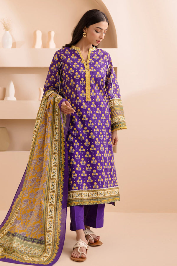 Zellbury Unstitched 3 Piece Summer Lawn Vol-03 Collection'2025-WUS-0192 - Purple