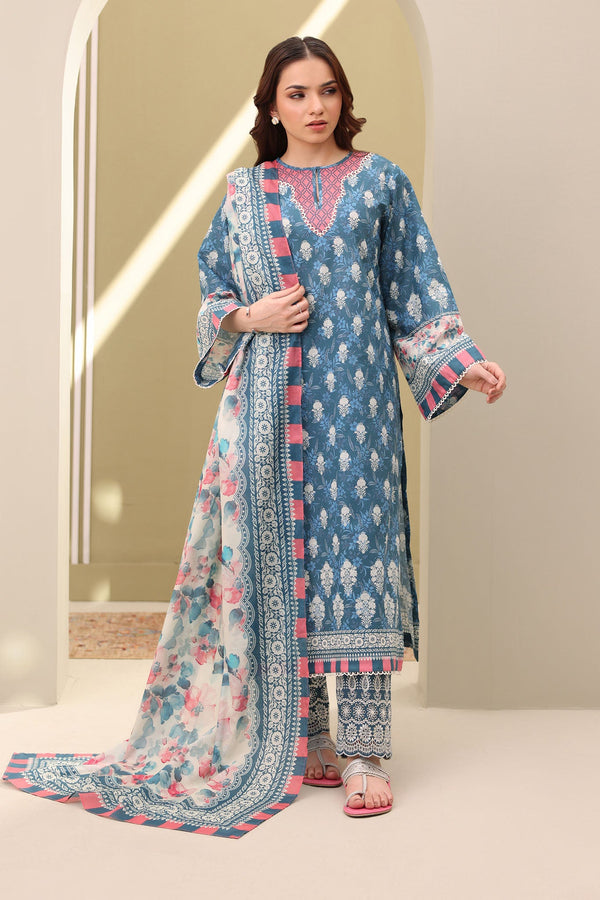 Zellbury Unstitched 3 Piece Summer Lawn Vol-02 Collection'2025-WUS-0200 -  Blue