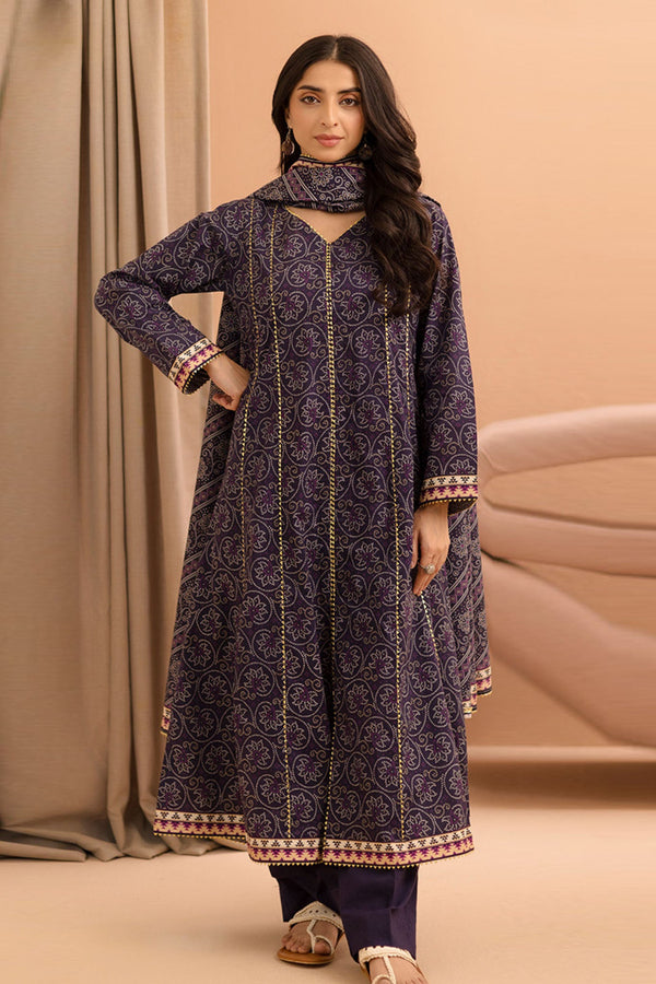Zellbury Unstitched 3 Piece Summer Lawn Vol-03 Collection'2025-WUS-0253 - Navy Blue