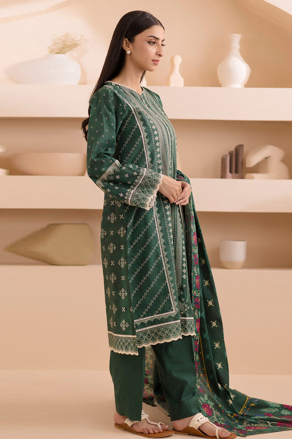 Zellbury Unstitched 3 Piece Summer Lawn Vol-03 Collection'2025-WUS-0262 - Dark Green