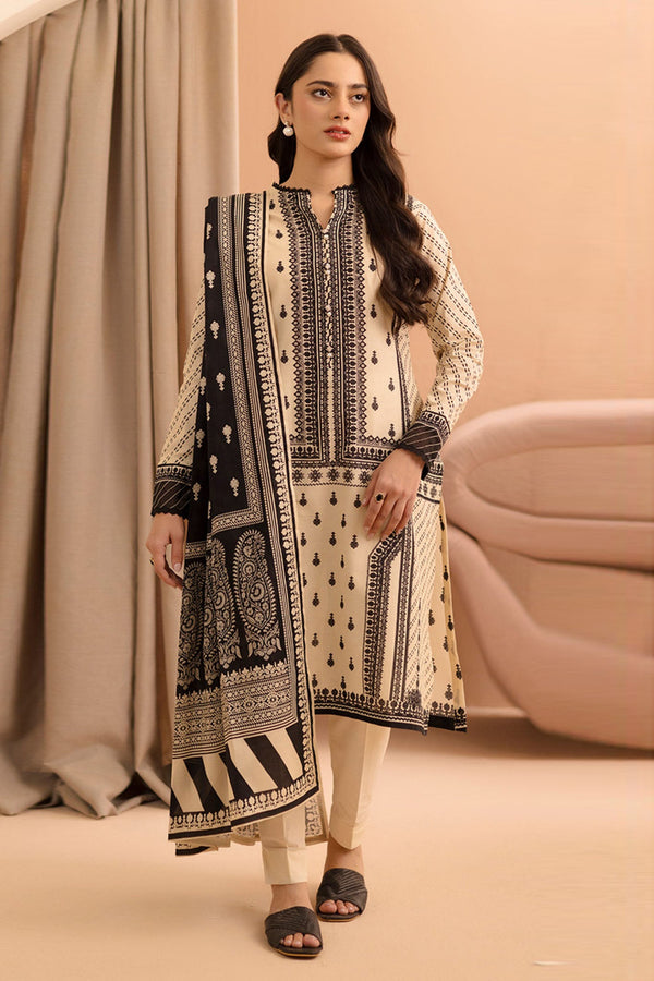 Zellbury Unstitched 3 Piece Summer Lawn Vol-03 Collection'2025-WUS-0268 - Off White