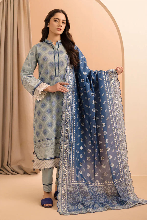 Zellbury Unstitched 3 Piece Summer Lawn Vol-03 Collection'2025-WUS-0270 - Grey