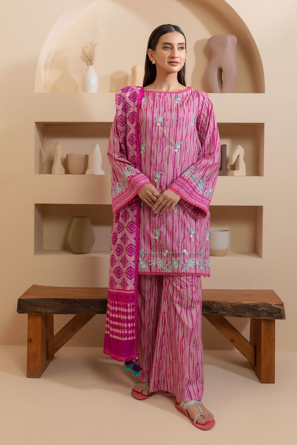 Zellbury Unstitched 3 Piece Summer Lawn Vol-02 Collection'2025-WUS-0273 -  Dark Pink