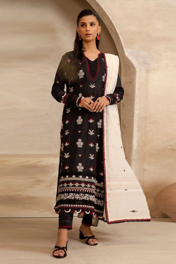 Zellbury Unstitched 3 Piece Lawn Vol-04 Collection'2025-WUS-0295 - Black