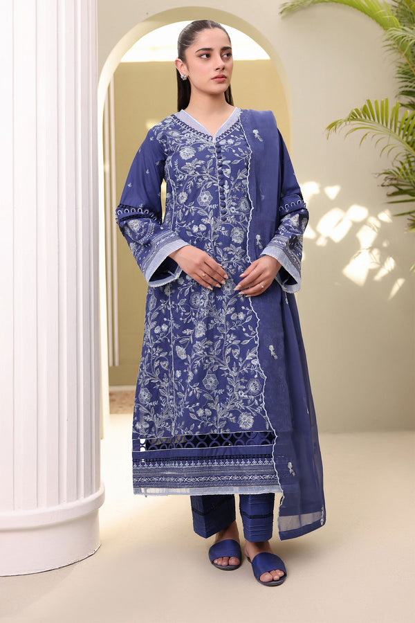 Zellbury Unstitched 3 Piece Summer Lawn Vol-02 Collection'2025-WUS-0297 -  Navy Blue
