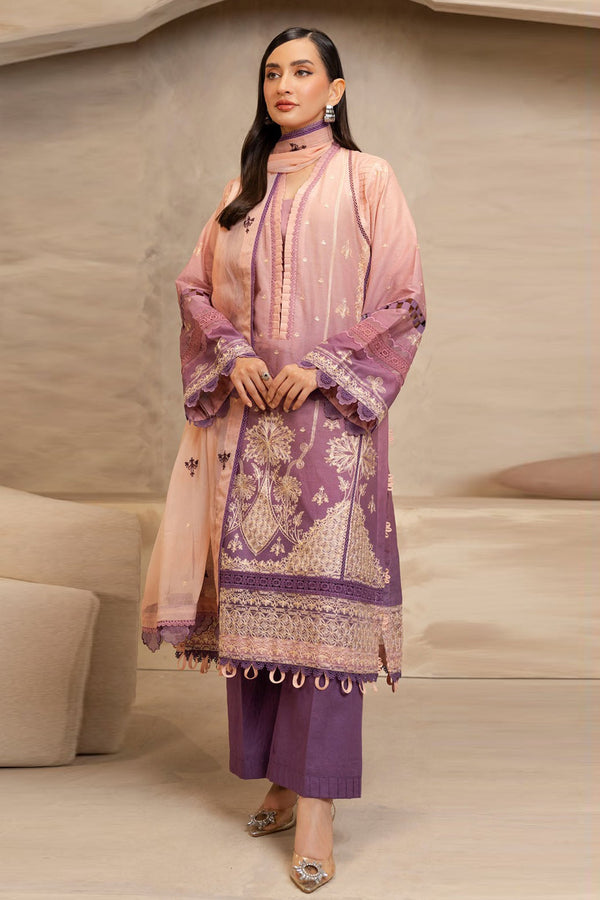 Zellbury Unstitched 3 Piece Lawn Vol-04 Collection'2025-WUS-0300 - Light Purple