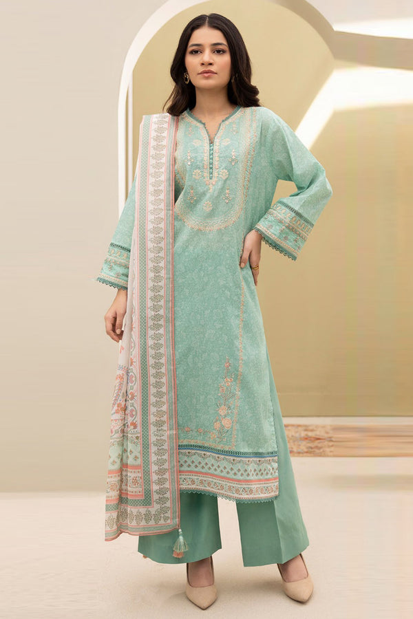 Zellbury Unstitched 3 Piece Lawn Vol-04 Collection'2025-WUS-0341 - Mint