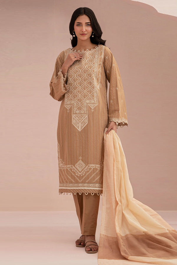 Zellbury Unstitched 3 Piece Lawn Vol-04 Collection'2025-WUS-0348 - Beige