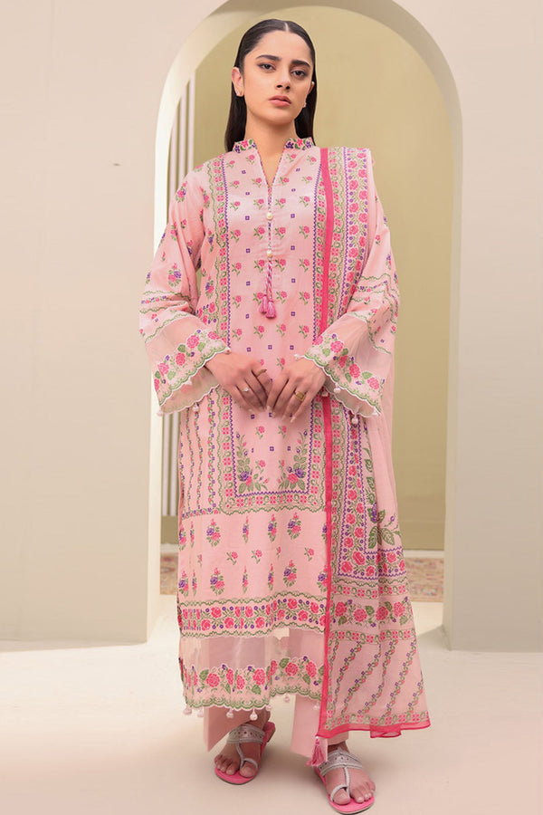 Zellbury Unstitched 3 Piece Summer Lawn Vol-03 Collection'2025-WUS-0382 - Pink