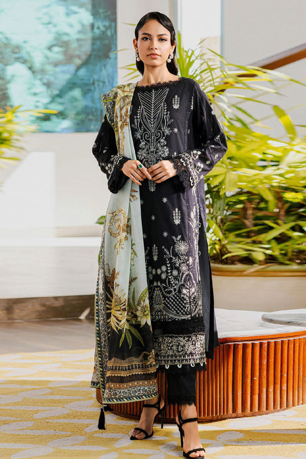 Zellbury Unstitched 3 Piece Chikankari Vol-02 Collection'2025-WUS-0801 - Black