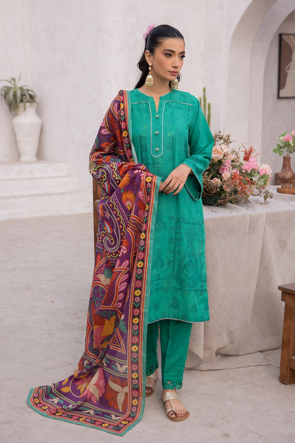 Zellbury Unstitched 3 Piece Summer Collection'2025-WUS-1148 - Sea Green