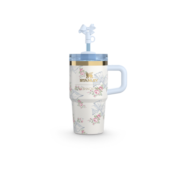 Home.Co - Mini Stanley Quencher H2.0 Tumbler 20 oz - LoveShackFancy Holiday Gentian Blue