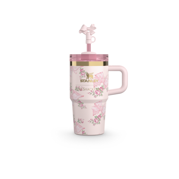 Home.Co - Mini Stanley Quencher H2.0 Tumbler 20 oz - LoveShackFancy Holiday Blush Pink