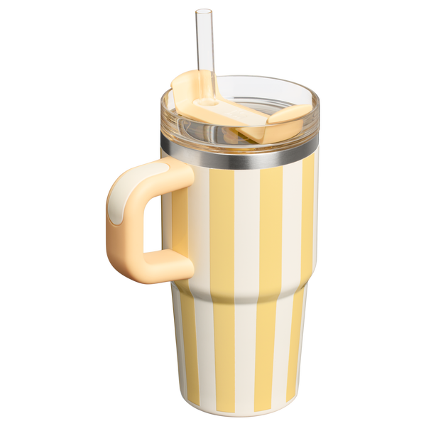 Home.Co - Mini Stanley Quencher H2.0 Tumbler 20 oz -Cabana Stripes Butter