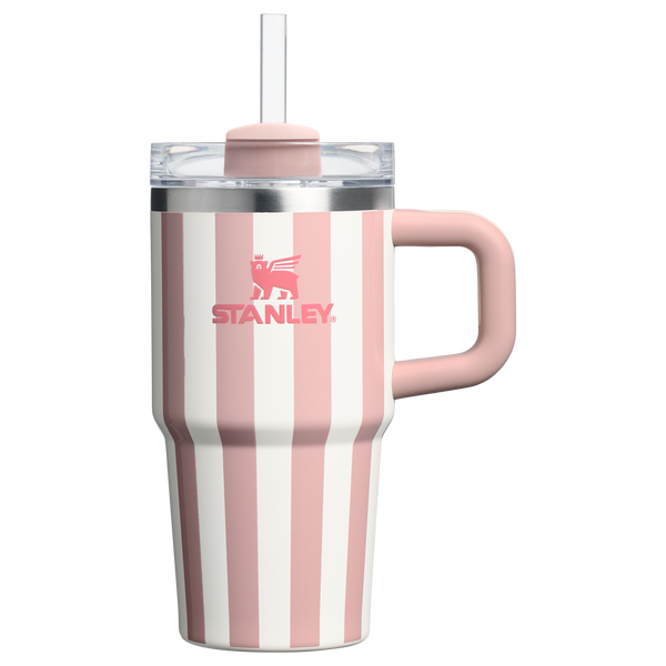 Home.Co - Mini Stanley Quencher H2.0 Tumbler 20 oz -Cabana Stripes Peach Whip
