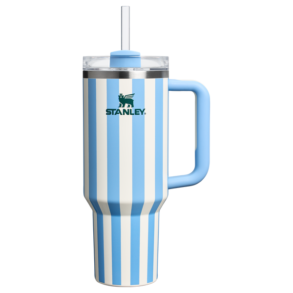 Home.Co - Stanley Quencher H2.0 Tumbler 40 oz -Cabana Stripes Cornflower