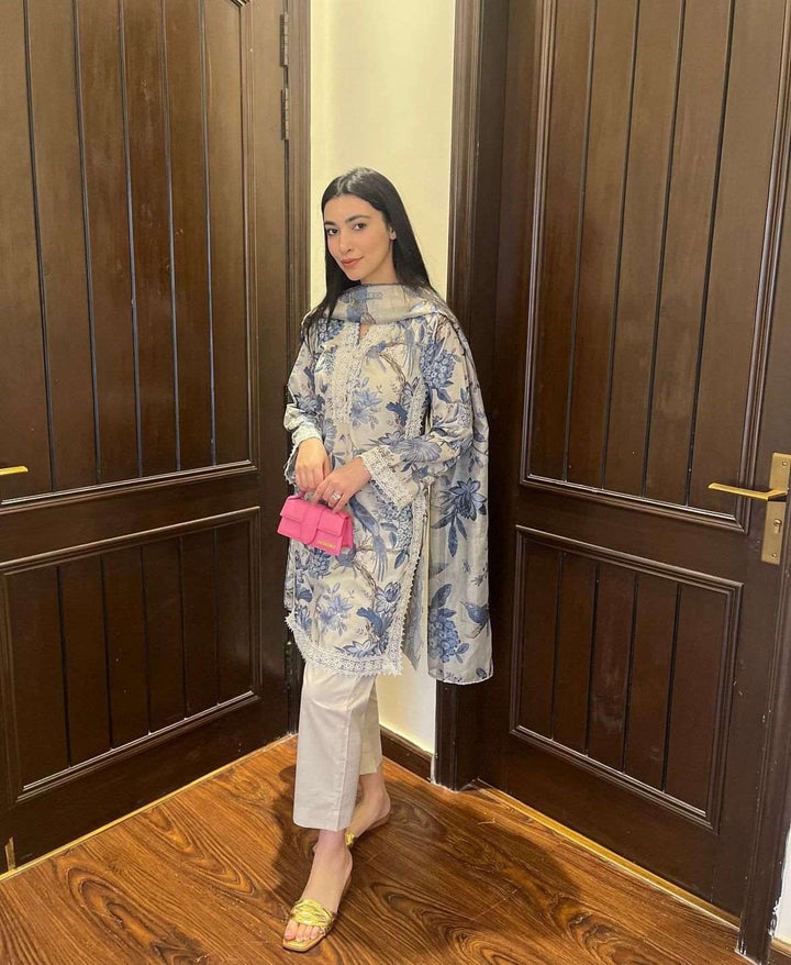 Zaman By MNM Stitched 3 Piece Print Edits Collection'2024-Birdie