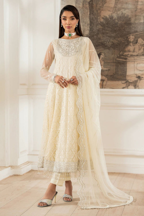 Heer By Zarif Unstitched 3 Piece Formals Collection'2025-Z-03-Ayda - Off White