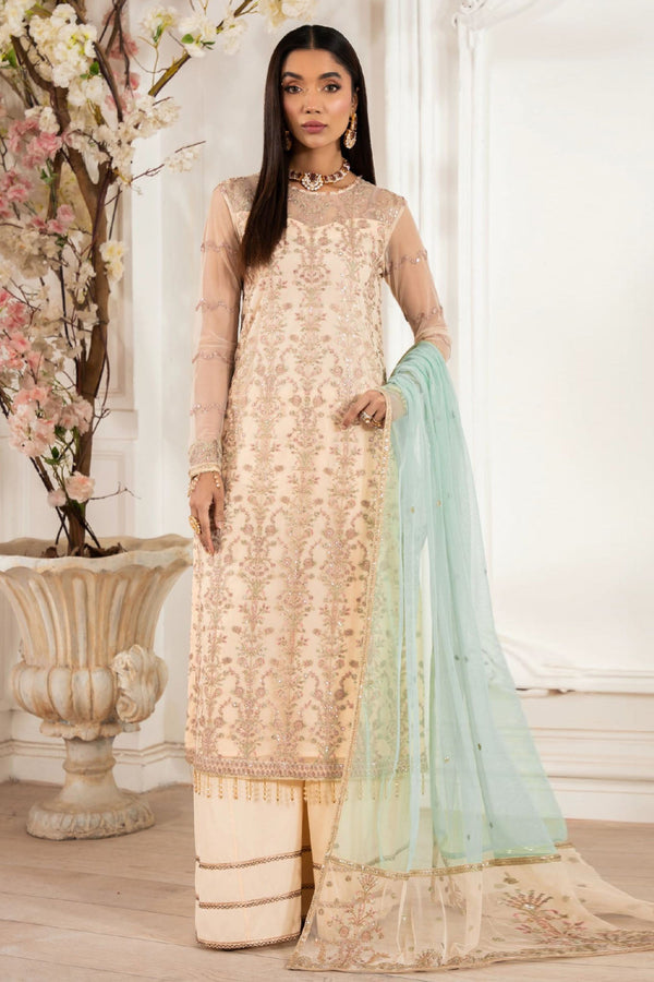 Heer By Zarif Unstitched 3 Piece Formals Collection'2025-Z-05-Zoraiz - Off White