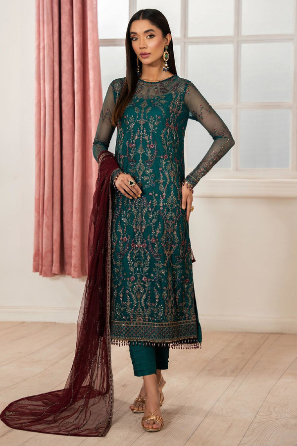 Heer By Zarif Unstitched 3 Piece Formals Collection'2025-Z-06-Nuha - Teal