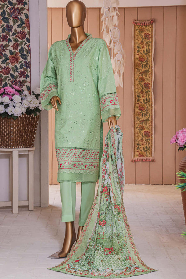 Bin Saeed Stitched 3 Piece Dhagga Kari Summer Collection'2023-ZDS-011-A-Pista