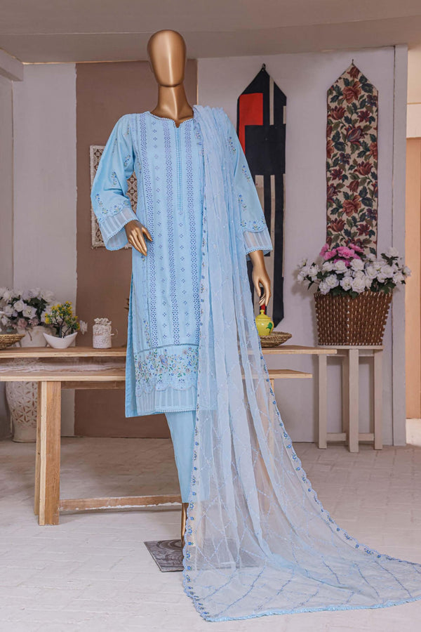 Bin Saeed Stitched 3 Piece Dhagga Kari Summer Collection'2023-ZDS-013-A-Ferozi