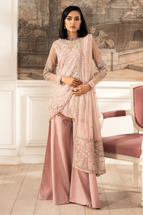 Zarif Unstitched 3 Piece Luxury Formal Edit Collection-ZFE-03-Vivian - Pink