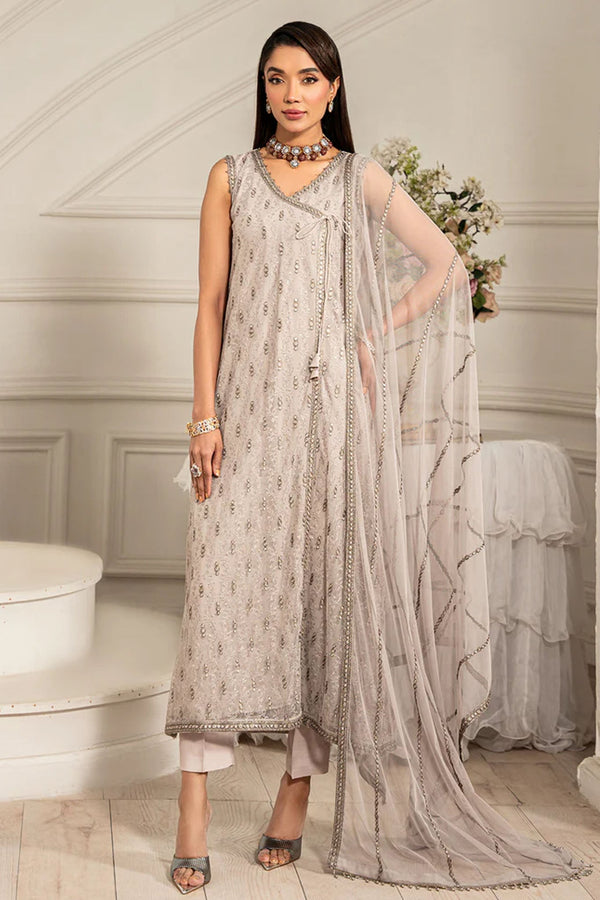 Zarif Unstitched 3 Piece Luxury Formal Edit Collection-ZFE-05-Alaina - Beige