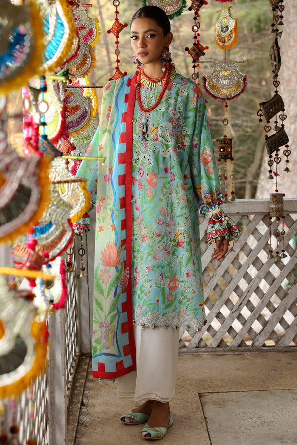 Neelum by Zaha Unstitched 3 Piece Lawn Collection'2025-ZL25-08 B-Zaraah -  Mint