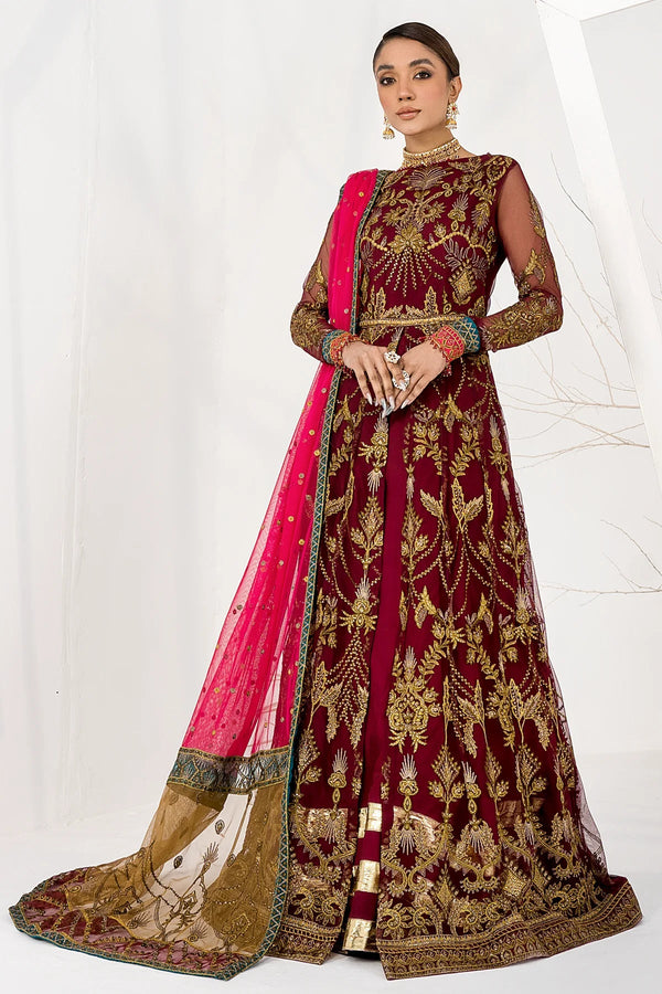 La Celeste by Zarif Unstitched Luxury Formal Collection'2023 ZLC 04 BURNT ROSE