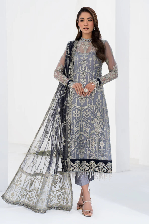 La Celeste by Zarif Unstitched Luxury Formal Collection'2023 ZLC 05 ASH GREY