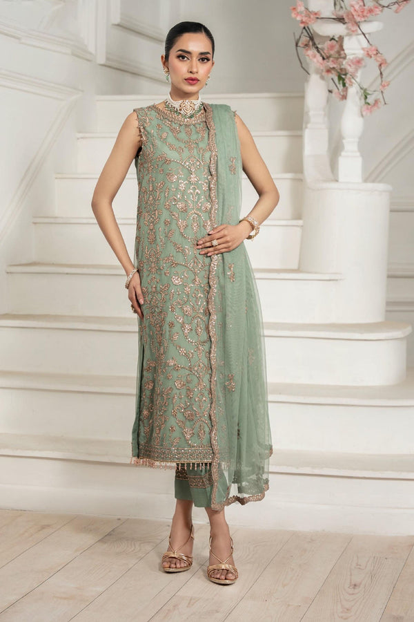 Nafees By Zarif Unstitched 3 Piece Luxury Formals Collection-ZNAF-06-Asel -  Mint