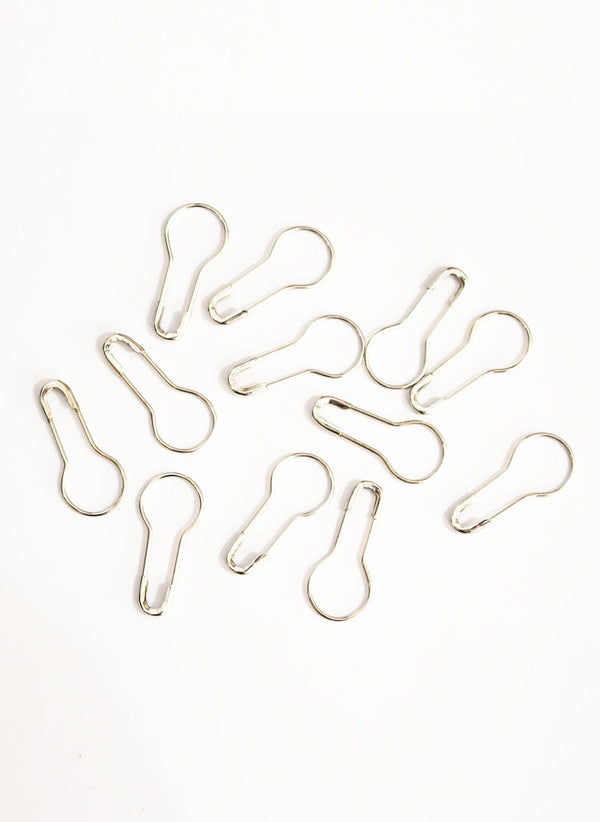 Hijab Ul Hareem Coil Less Safety Pins for Scarf / Hijab Silver 12 in 1