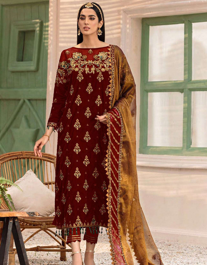 Makhmal By Emaan Adeel Unstitched 3 Piece Velvet Formals Collection'2024-MK-305