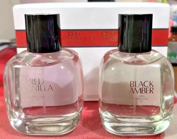 Zara- Red Vanilla & Black Amber Duo Set Perfume 2 X 90ml Spray Women Fragrance