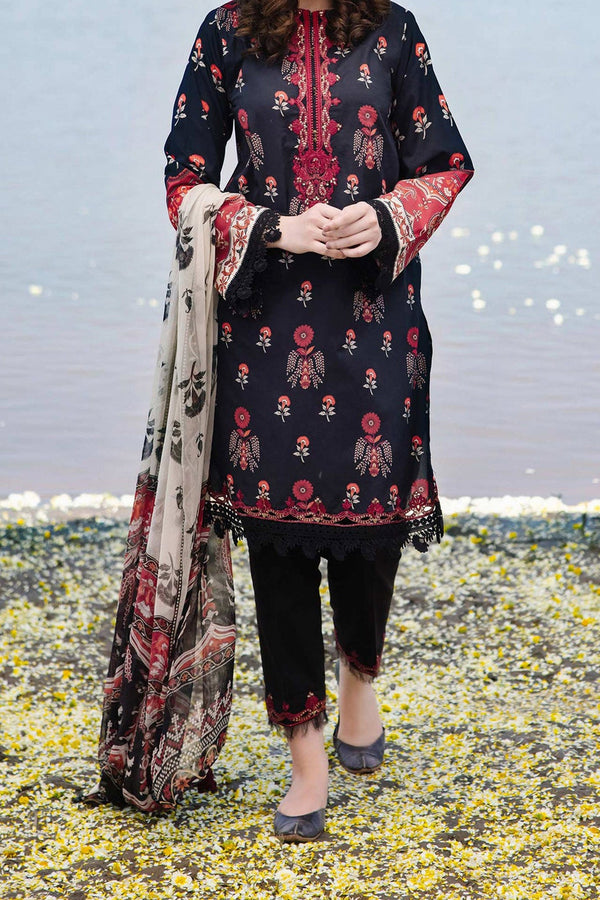 M Basics By Maria B Unstitched 3 Piece Emb Lawn Eid 2 Collection'2024-D-12-A