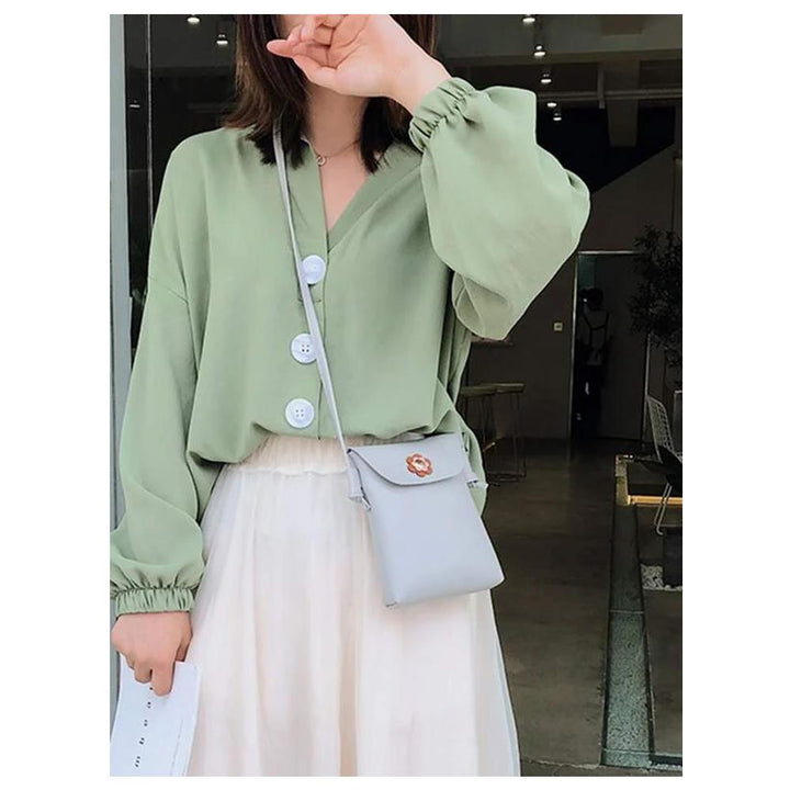 Shein- Floral Detail Flap Crossbody Bag