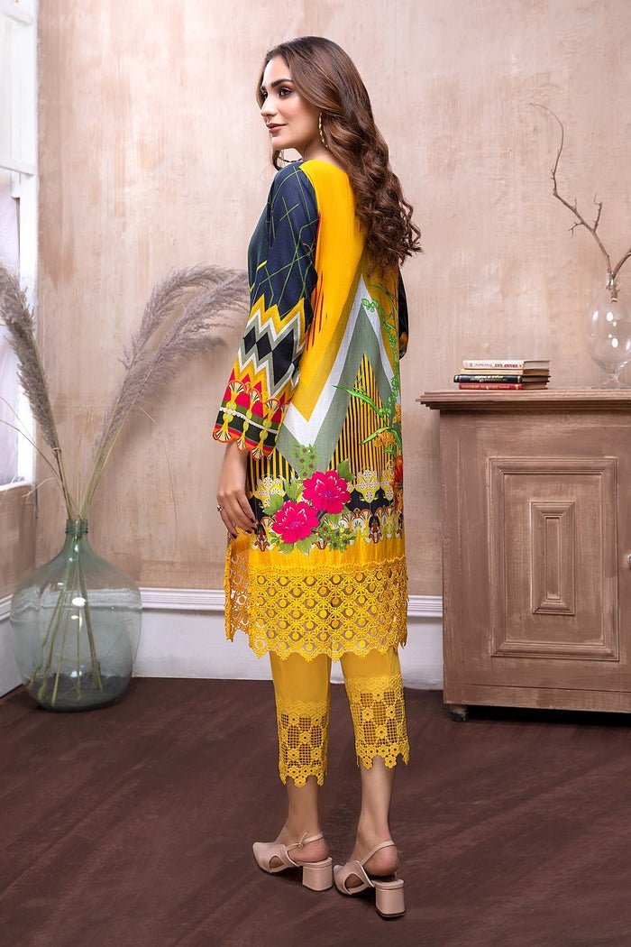Adan's Libas- Digital Embroidered Lawn Stitch Kurti- Kile- CS2-D8
