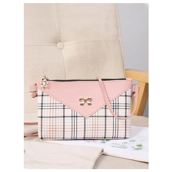 Shein- Plaid Tartan Bow Decor Crossbody Bag