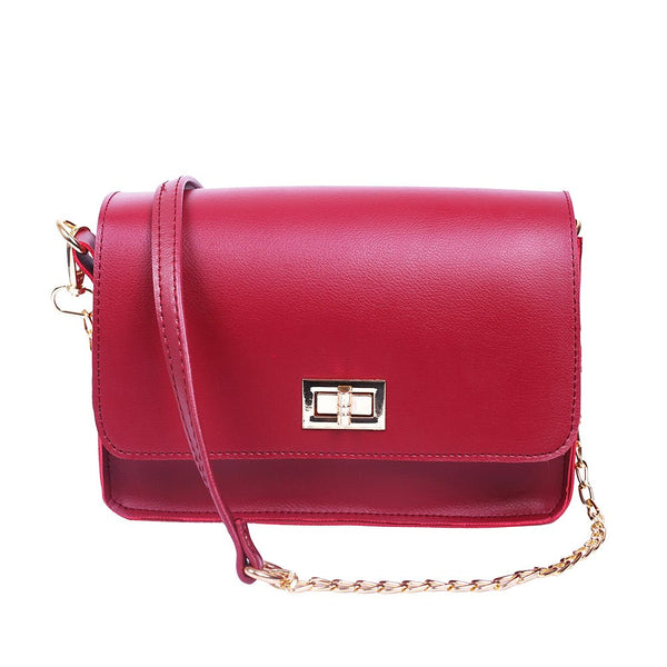 Style it-Maroon Front Lock Crossbody