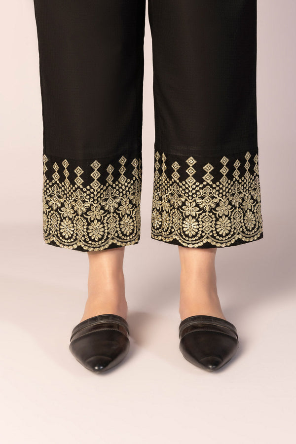 Womens Winter Ready To Wear Black Straight Pants