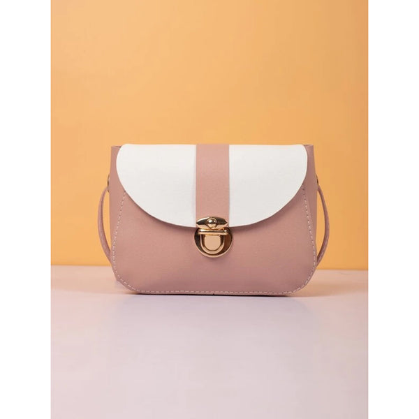 Shein- Two Tone Push Lock Crossbody Bag