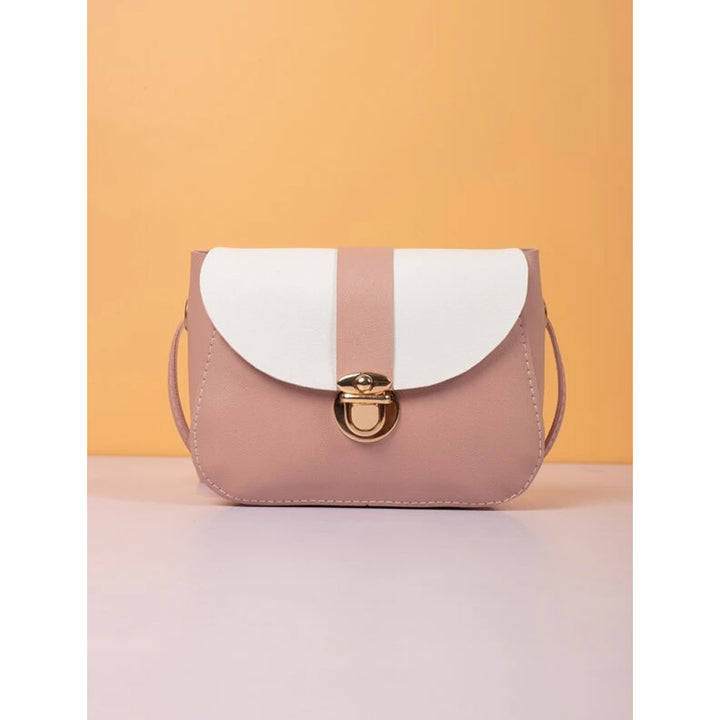 Shein- Two Tone Push Lock Crossbody Bag